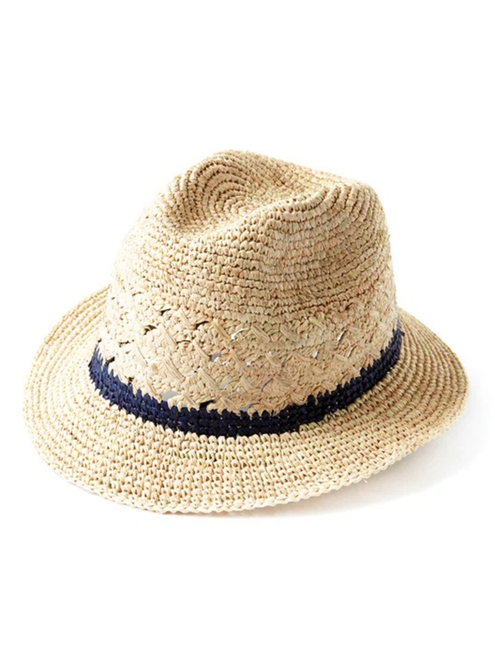 Mar Y Sol Avery Fedora Hat in Natural with navy stripe one size NWT